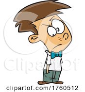 Cartoon Boy Unhappy About Being Dressed Up by toonaday