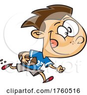Cartoon Boy Playing Football by toonaday