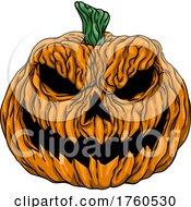 Poster, Art Print Of Halloween Scary Evil Pumpkin Jack O Lantern