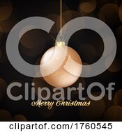 Poster, Art Print Of Glittery Gold Christmas Bauble Background