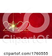 Poster, Art Print Of Red And Gold Happy New Year Banner
