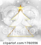 Poster, Art Print Of Silver And Gold Christmas Tree Background