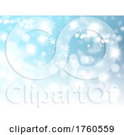 Poster, Art Print Of Christmas Background With Snowflakes And Bokeh Lights
