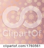 Poster, Art Print Of Christmas Background With Rose Gold Snowflake Pattern