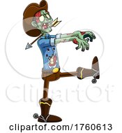 Cartoon Zombie Cowboy With An Arrow Through His Neck by Hit Toon