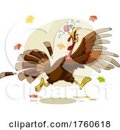Poster, Art Print Of Cartoon Turkey Bird Running