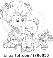 Poster, Art Print Of Girl Feeding Her Teddy Bear