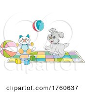 Poster, Art Print Of Puppy Dog Playing