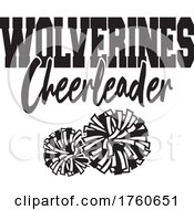 Poster, Art Print Of Black And White Pom Poms Under Wolverines Cheerleader Text