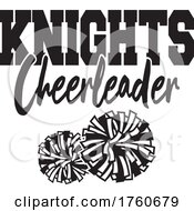 Black And White Pom Poms With KNIGHTS Cheerleader Text