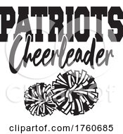 Black And White Pom Poms With PATRIOTS Cheerleader Text