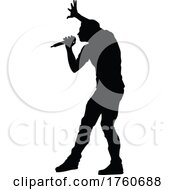 Poster, Art Print Of Singer Pop Country Or Rock Star Silhouette