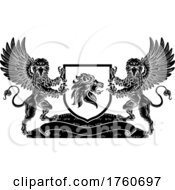 Poster, Art Print Of Crest Lion Griffin Coat Of Arms Griffon Shield