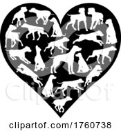 Poster, Art Print Of Dalmatian Dog Heart Silhouette Concept