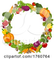 Vegetable Produce Food Circle Frame Background