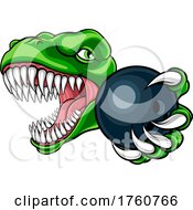 Dinosaur Bowling Player Animal Sports Mascot by AtStockIllustration