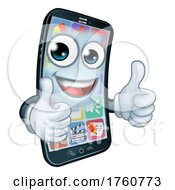 Mobile Phone Thumbs Up Cartoon Mascot