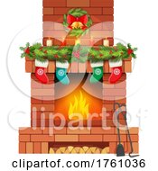Christmas Fireplace by Vector Tradition SM