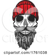 Poster, Art Print Of Skull With A Beanie