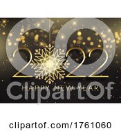 Poster, Art Print Of Happy New Year Background With Glitter Snowflake Design
