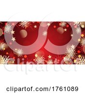 Poster, Art Print Of Christmas Snowflakes Banner Design