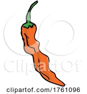 Drawing Sketch Style Illustration Of A Hot Chili Pepper