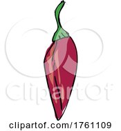 Poster, Art Print Of Drawing Sketch Style Illustration Of A Hot Chili Pepper