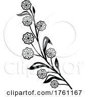 Poster, Art Print Of Flower Of Golden Wattle Or Acacia Pycnantha A Tree To Southeastern Australia Retro Style Black And White