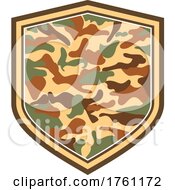 Military Camouflage Shield Or Crest Retro Style