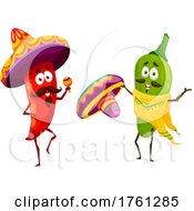 Poster, Art Print Of Mexican Pepper Characters