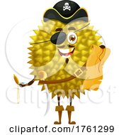 Poster, Art Print Of Durian Fruit Pirate Character