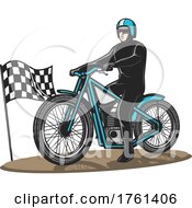 Poster, Art Print Of Man On A Motorcycle