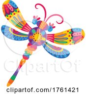 Mexican Themed Colorful Dragonfly by Vector Tradition SM