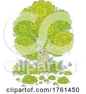 Poster, Art Print Of Happy Lush Oak Tree