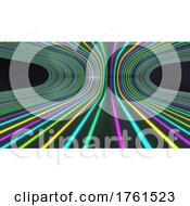 Poster, Art Print Of Abstract Panoramic Neon Background