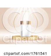 Poster, Art Print Of Product Display Background With Blank Cosmetic Bottle