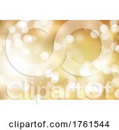 Golden Christmas Background With Sparkles And Bokeh Lights