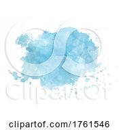 Poster, Art Print Of Watercolor Stain Texture In Blue Colours