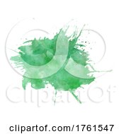 Poster, Art Print Of Watercolour Stain Texture In Green Colours 0211