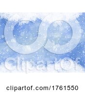 Poster, Art Print Of Christmas Watercolour Background With Snowflakes