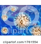 3D Medical Background With Abstract Flu Virus Cells