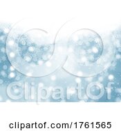 Poster, Art Print Of Christmas Background With Falling Snowflakes Design