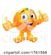 Poster, Art Print Of Orange Fruit Cartoon Emoticon Emoji Mascot Icon