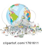 Poster, Art Print Of Planet Earth And Garbage
