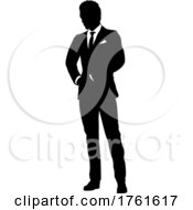 Business Man In Suit Silhouette Person