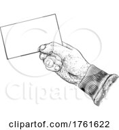 Hand Holding Business Card Letter Message Flyer