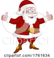 Christmas Cartoon Santa Claus Giving Thumbs Up