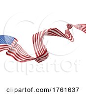 American Flag Engraved Vintage Woodcut Style