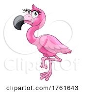 Poster, Art Print Of Pink Flamingo Bird Animal Cartoon Illustration