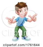 Poster, Art Print Of Boy Kid Cartoon Child Character Pointing